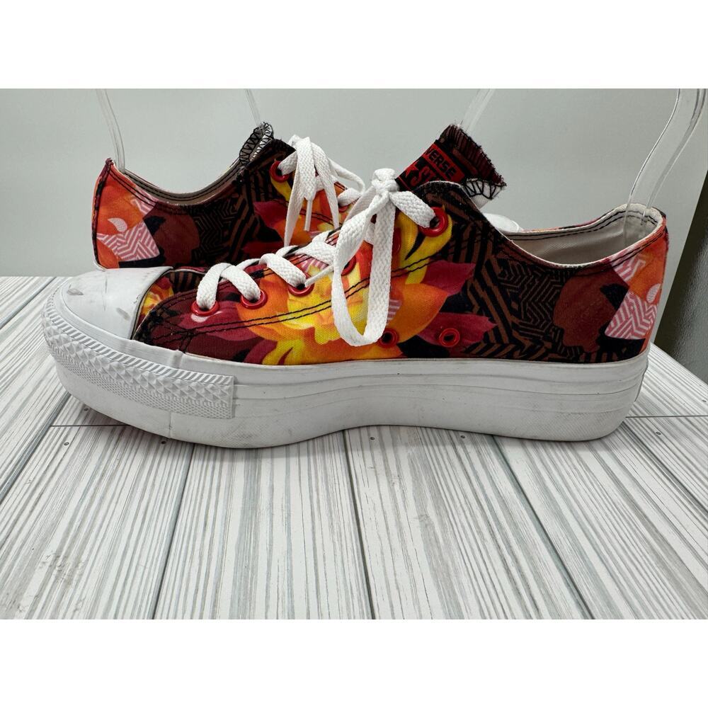 Converse Chuck Taylor Floral Women's 9‎ Low-Top Platform Sneaker Fire Brick